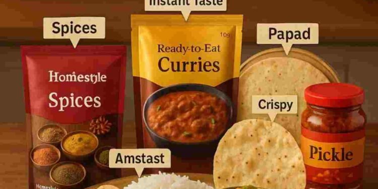 Top 5 FMCG Essentials That Bring Homestyle Flavour and Ease to Your Daily Indian Thali 1 Indian Thali Essentials, FMCG for Indian Cooking, Homestyle Indian Food, Easy Indian Cooking, Traditional Indian Flavors, Hamdard Ginger Garlic Paste, MDH Kitchen King Masala, Amul Pure Ghee , Aashirvaad Atta , Mother's Recipe Mango Pickle , Best FMCG for Indian Daily Meals Top 5 Indian Grocery Essentials, Quick Indian Cooking Solutions, How to Make Indian Thali Easy, Authentic Indian Food Brands, Essential Spices for Indian Cooking, Best Wheat Flour for Indian Bread, Traditional Indian Condiments, Convenient Ginger Garlic Paste for Indian Food, All in One Masala for Indian Dishes, Indian Groceries Noida, FMCG Brands in Haryana, Buy Indian Food Essentials Online India,