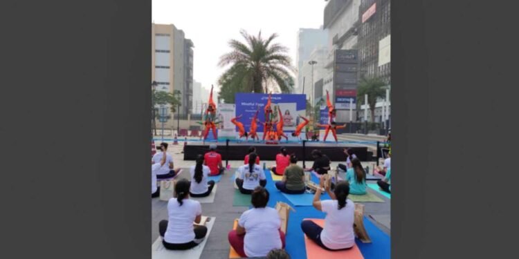 Gaur City Mall Celebrates International Yoga Day with Massive Participation; 100+ Yoga Enthusiasts Gather in Sync With PM’s Vision 1 Gaur City Mall, International Yoga Day 2025, Yoga Day Celebration, Yoga Events India, Yoga with PM Modi Vision, 11th International Yoga Day, Yoga for Wellness, Yoga for Harmony, Gaur City Yoga Event, Community Yoga Session, Yoga for All, Yoga for Families, Guided Meditation, Dance Yoga, Zumba Yoga, Wellness Events India, Fitness Awareness, Yoga Enthusiasts, Holistic Wellness, Yoga Demonstration, Decathlon India, Praveen Kumar Yoga, Uttar Pradesh Yogasana Sports Association, Shivalay Yoga Centre, Niyati Zumba Trainer, Manju Gaur, Gaurs Group, Gaursons India, India’s Yogic Legacy, Yoga for Society, Yoga as Cultural Movement, Yoga and Community Engagement, Mind Body Soul, Yoga Lifestyle India, Collective Wellness,
