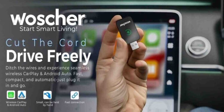 Revolutionary WOSCHER 2-in-1 Adapter Breaks Boundaries of In-Car Connectivity in India 1 WOSCHER 2-in-1 Adapter, Wireless CarPlay India, Wireless Android Auto India, AirLink Car Adapter, Car Accessories India 2024, CarPlay Android Auto Upgrade, In-Car Connectivity, Wireless Driving India, Car Tech Gadgets, Plug & Play CarPlay Adapter, WOSCHER AirLink Review, Premium Car Accessories, Best Car Adapter India
