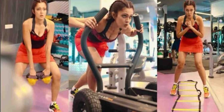 Watch: Sheena Chohan's Hardcore Rope Training & Single-Leg Squat Routine 1 Sheena Chohan, workout video, mid-week motivation, intense workout, Bollywood fitness, celebrity fitness routine, high-intensity training, rope training, jump squats, karate champion, strength training,