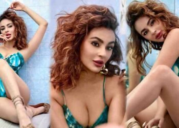 Seerat Kapoor monokini, Seerat Kapoor beach photos, green starfish monokini, Seerat Kapoor sheer skirt, Seerat Kapoor viral pictures, winter holiday fashion 2025,Seerat Kapoor, Actress Seerat Kapoor