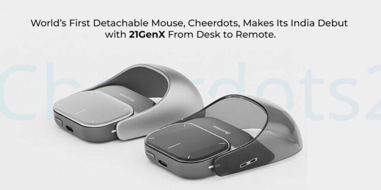 Cheerdots India, World’s first detachable mouse, 21GenX exclusive launch, Award-winning computer mouse, Magnetic detachable mouse,