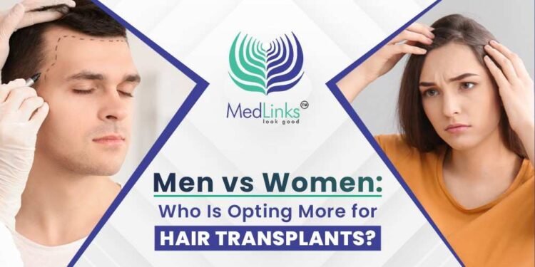 Men vs Women Hair Transplant, Hair Restoration Trends India, MedLinks Patient Demographics, Gender Gap in Plastic Surgery