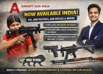 Airsoft Gun India, Make in India air guns, sports tech India, DPIIT startup, defence manufacturing India, safe shooting culture, CO2 air guns India