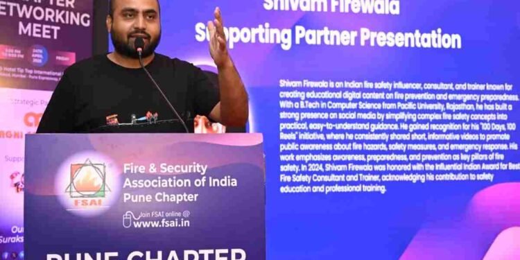 Shivam Firewala, fire safety awareness, FSAI networking meet, fire safety influencer, fire equipment training, emergency preparedness, fire extinguisher awareness, fire safety education, fire industry India, fire prevention