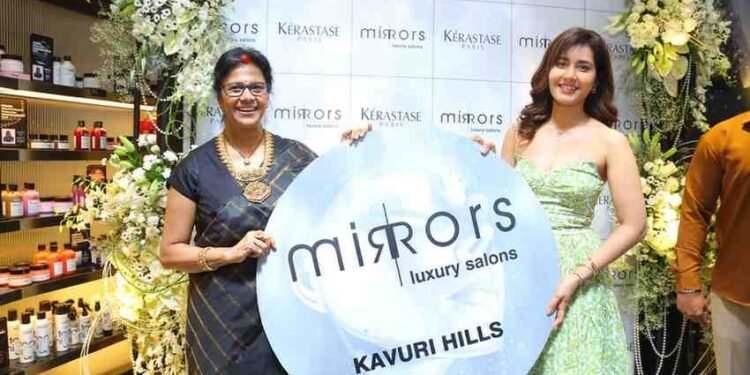 Mirrors Luxury Salons, Kavuri Hills salon, Hyderabad luxury salon, Raashii Khanna inauguration, premium salon Hyderabad