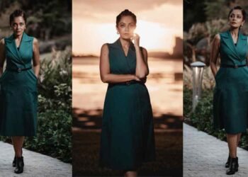 Sheena Chohan, Sheena Chohan photoshoot, modern power dressing, emerald teal suit, Florida photoshoot, Luke Ayers photography, sophisticated celebrity style