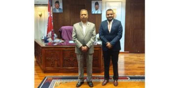 Rupesh Pandey meets Nepal VP, BJP leader Rupesh Pandey, Ram Sahay Prasad Yadav, India Nepal relations news, Kathmandu political meeting