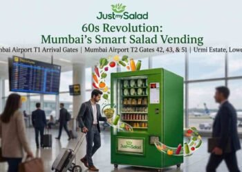 Just My Salad, Mumbai smart vending machine, healthy vending machine Mumbai, fresh salad vending machine, Sachde Food and Beverages, healthy food Mumbai, airport healthy food, farm to fork, healthy meals under 60 seconds, Mumbai startup