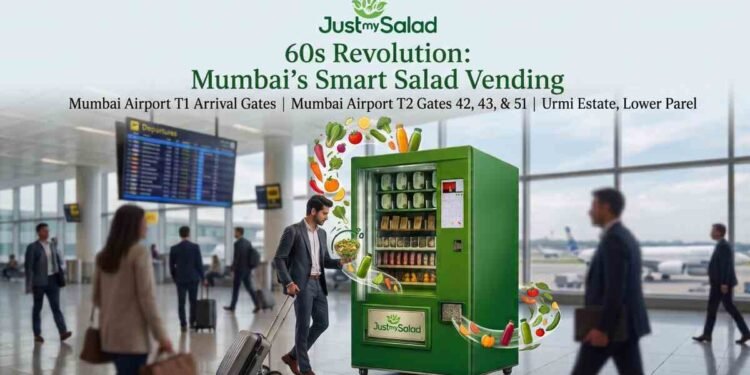 Healthifying Mumbai in 60 Seconds: Inside Just My Salad's Smart Vending Revolution 1 Just My Salad, Mumbai smart vending machine, healthy vending machine Mumbai, fresh salad vending machine, Sachde Food and Beverages, healthy food Mumbai, airport healthy food, farm to fork, healthy meals under 60 seconds, Mumbai startup