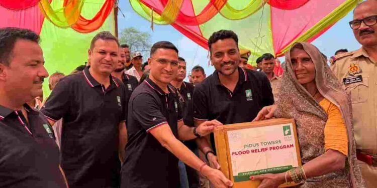 Indus Towers Extends Relief Support to Flood-Affected Families in Uttar Pradesh 1 Indus Towers, UP Flood Relief, Pragati CSR, Banda Flood Relief, Chitrakoot Floods, Disaster Response India, Telecom CSR Initiatives, Uttar Pradesh Floods 2026, Vijay Chaturvedi Indus Towers