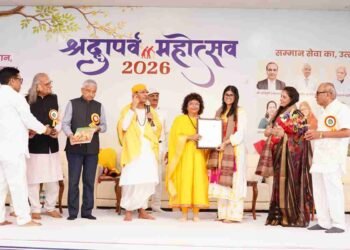 Hanuman Ansh Producer Anupriya Nagar Honoured at 30th Shraddha Parv Mahotsav by Shri Sudhanshu Ji Maharaj for Highlighting India’s Spiritual Heritage 1 Anupriya Nagar, Hanuman Ansh, Shri Sudhanshu Ji Maharaj, Shraddha Parv Mahotsav, 30th Shraddha Parv, Dr Archika Didi, Vishawa Jagriti Mission, Neem Karoli Baba, Sanatan Dharma, Captain Smit Machchhar, Indian Spiritual Heritage,